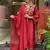 embroidered p.v. chanderi kurti pant dupatta set