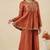 Elegant chanderi kurti pant set with solid bhagalpuri dupatta