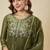 Elegant chanderi kurti pant set with solid bhagalpuri dupatta