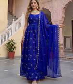 Elegant organza embroidered kurti set with organza dupatta for women