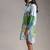 Blue printed twill cotton short dress