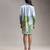 Blue printed twill cotton short dress