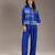 Royal blue printed cotton silk co ord set