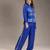 Royal blue printed cotton silk co ord set
