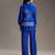 Royal blue printed cotton silk co ord set