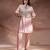 Pastel pink embroidered net co ord set