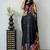 Black Color Mirror Work Satin Silk Saree