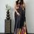 Black Color Mirror Work Satin Silk Saree