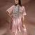 Pastel pink embroidered net co ord set