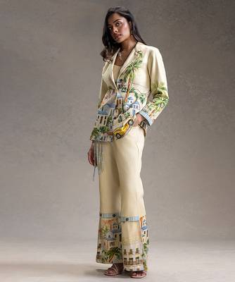 Yellow printed twill cotton co ord set 2