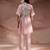 Pastel pink embroidered net co ord set