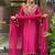 embroidered p.v. chanderi kurti pant dupatta set