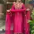 embroidered p.v. chanderi kurti pant dupatta set