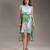 Blue printed twill cotton short dress