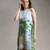 Blue printed twill cotton short dress