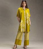 Mustard printed linen co ord set