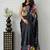 Black Color Mirror Work Satin Silk Saree