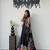 Black Color Mirror Work Satin Silk Saree