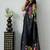Black Color Mirror Work Satin Silk Saree