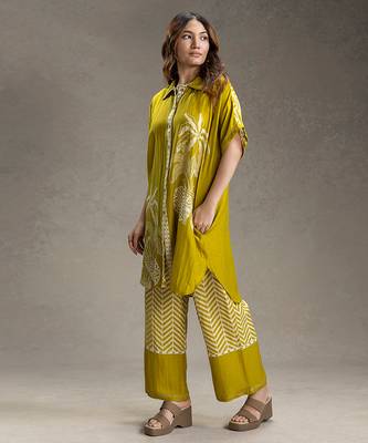 Mustard printed linen co ord set 2