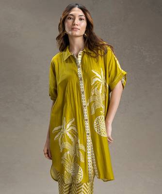 Mustard printed linen co ord set 3
