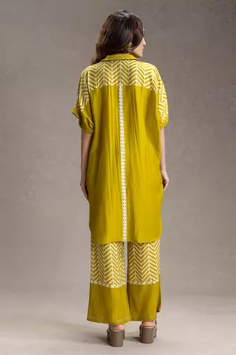 Mustard printed linen co ord set