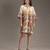 Beige printed cotton short dress