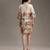 Beige printed cotton short dress
