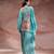 Blue embroidered crepe co ord set