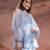 Light blue embroidered net co ord set