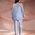 Light blue embroidered net co ord set