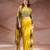 Yellow embroidered crepe co ord set