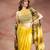Yellow embroidered crepe co ord set