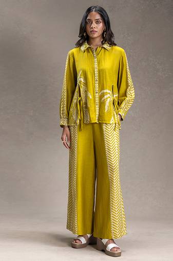 Mustard printed linen co ord set