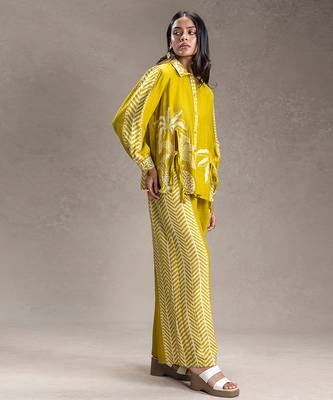 Mustard printed linen co ord set 2