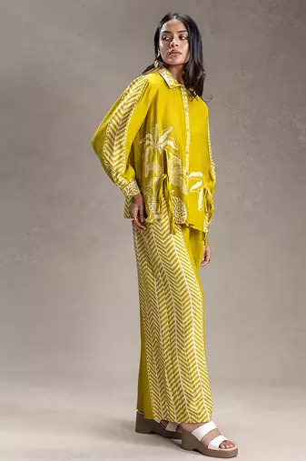 Mustard printed linen co ord set