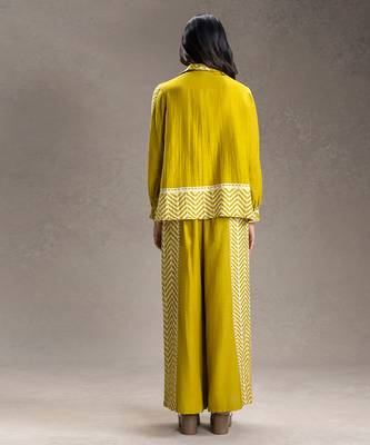 Mustard printed linen co ord set 4