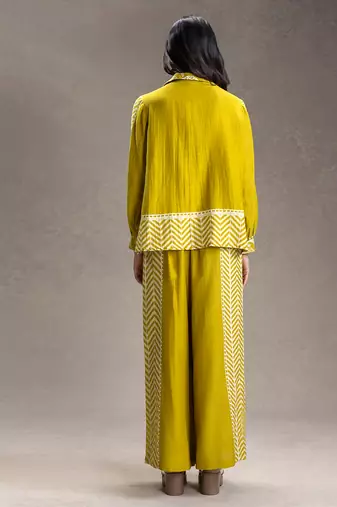 Mustard printed linen co ord set