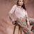 Pink embroidered khadi flex co ord set