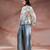 Blue embroidered net co ord set