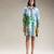 Blue printed twill cotton short dress