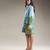 Blue printed twill cotton short dress
