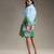 Blue printed twill cotton short dress