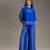 Royal blue printed cotton silk co ord set