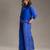 Royal blue printed cotton silk co ord set