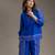 Royal blue printed cotton silk co ord set