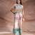 Pastel pink embroidered khadi flex co ord set
