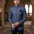 Blue jacquard silver jari jodhpuri for men | premium designer bandhgala ethnic wear