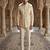Beige color golden jacquard jodhpuri for men | premium designer bandhgala ethnic wear