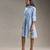 Blue printed twill cotton dress
